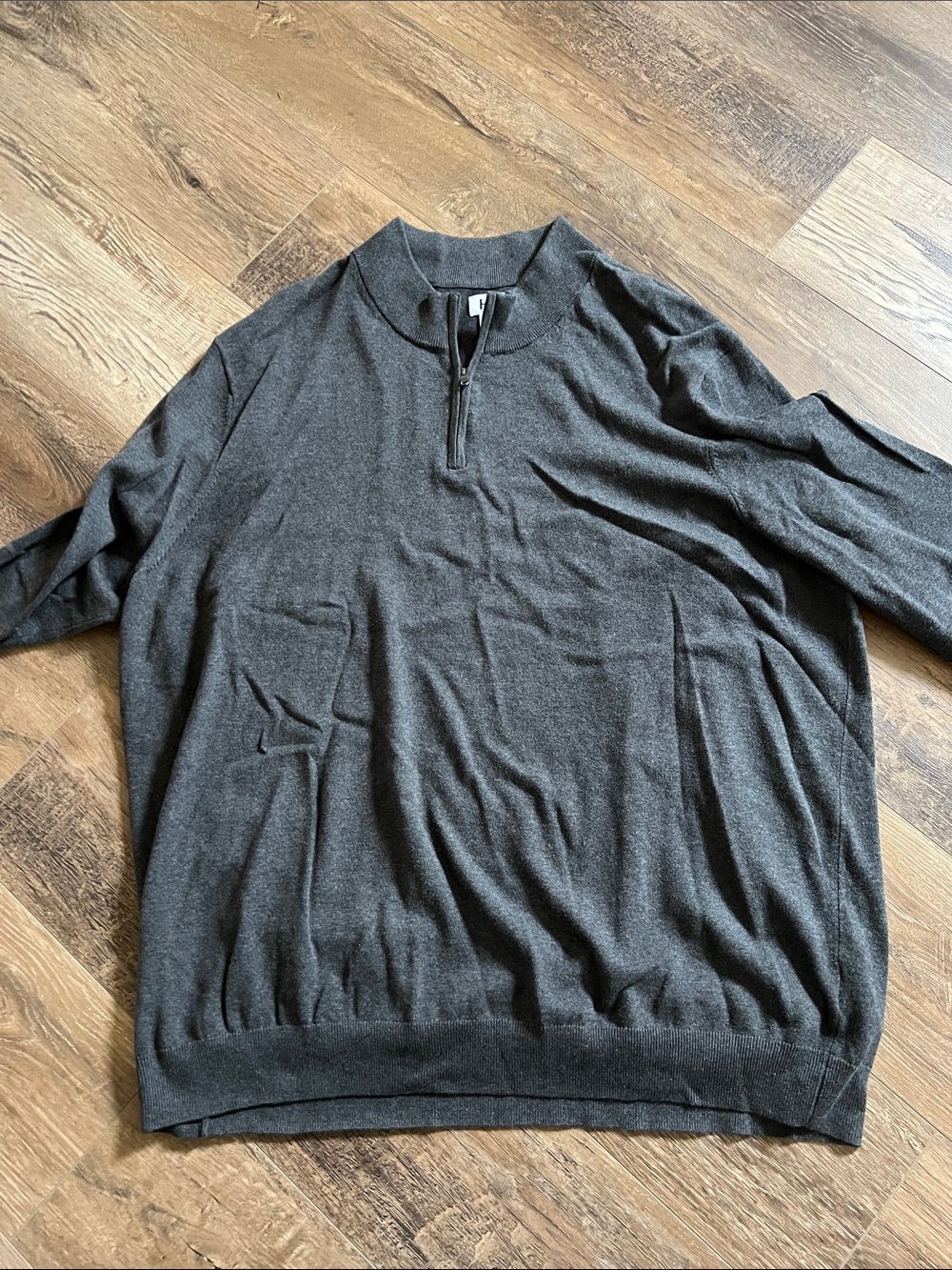 Men's Charcoal Zip-Neck Sweater - Lightweight Everyday Layer
